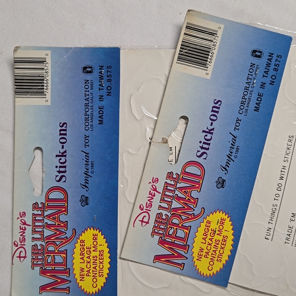New In Plastic Disney's Little Mermaid Puff Stickers 1991 New Old Stock Unused - Picture 13 of 15